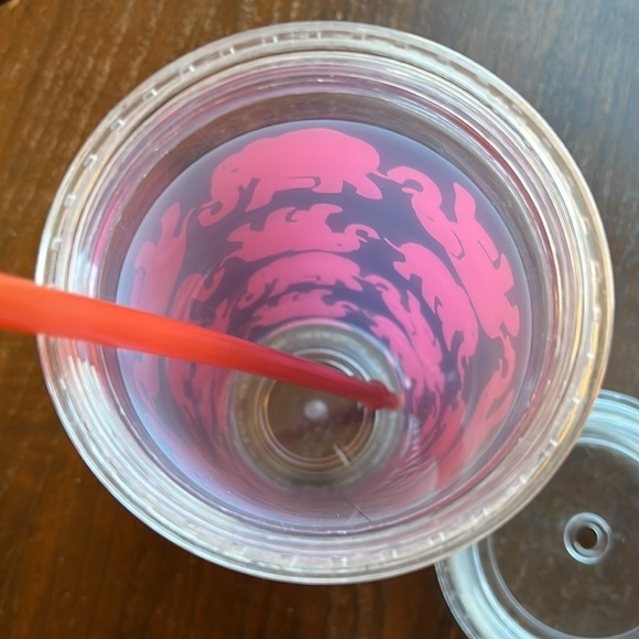 Lilly Pulitzer Tumbler Cup Lid Pink Elephant Blue Reusable BPA Free 20 oz Straw - Picture 5 of 7